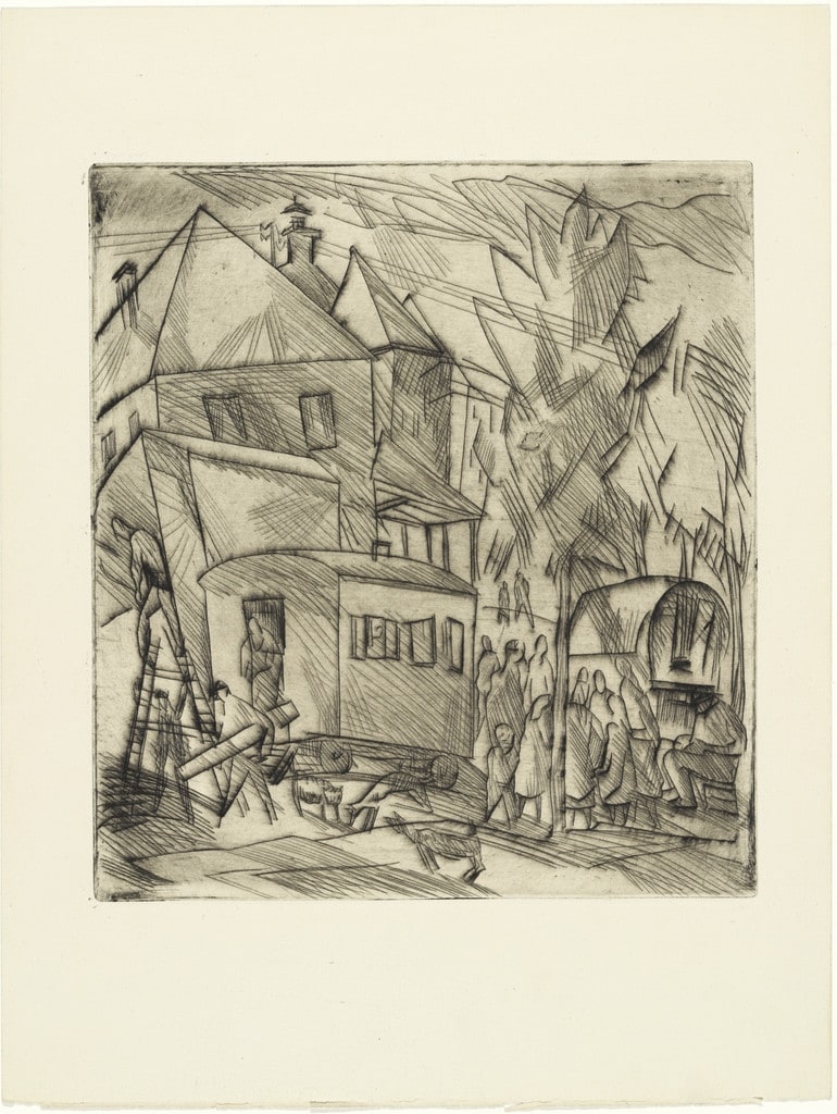 Traveling Circus (Wanderzirkus) (plate, loose leaf) from the periodical Das Kunstblatt, vol. 2, no. 12 (Dec 1918)