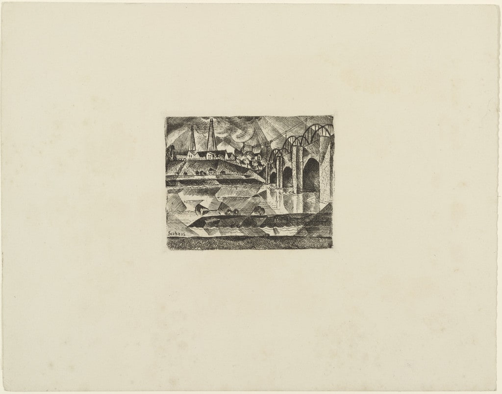 Bridge (Brücke) (plate, loose leaf) from the periodical Das Kunstblatt, vol. 2, no. 10 (Oct 1918)