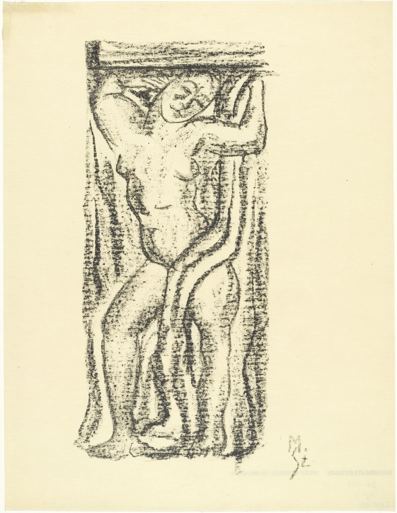 Caryatid (Karyatide) (plate, loose leaf) from the periodical Das Kunstblatt, vol. 1, no. 7 (Jul 1917)