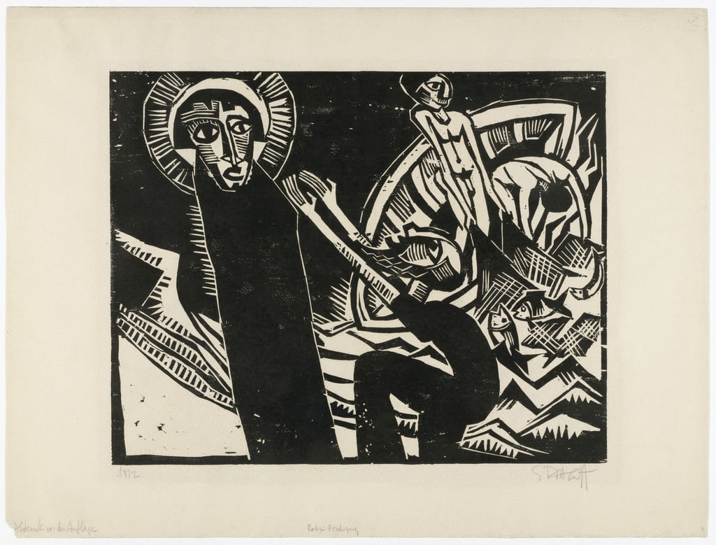The Miraculous Draught of Fishes (Petri Fischzug) from the portfolio 9 Woodcuts by Schmidt-Rottluff (9 Holzschnitte von Schmidt-Rottluff)