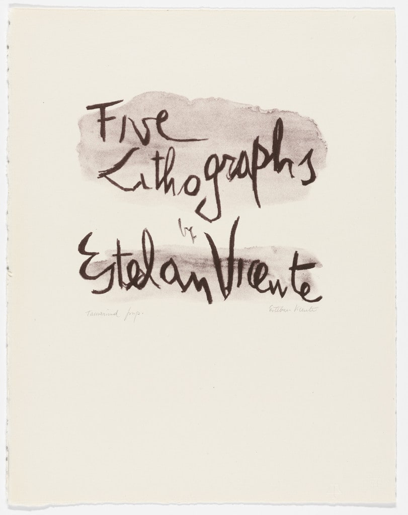 Title page from the portfolio Five Lithographs