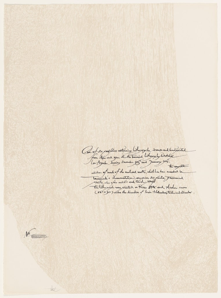 Colophon page from the portfolio Of Nature, Of Man