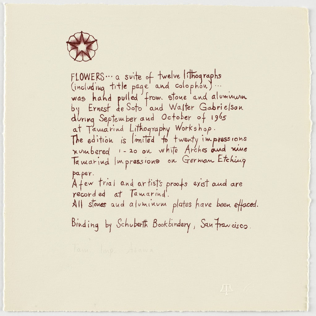 Colophon (TAM.1572 from the portfolio Flowers)