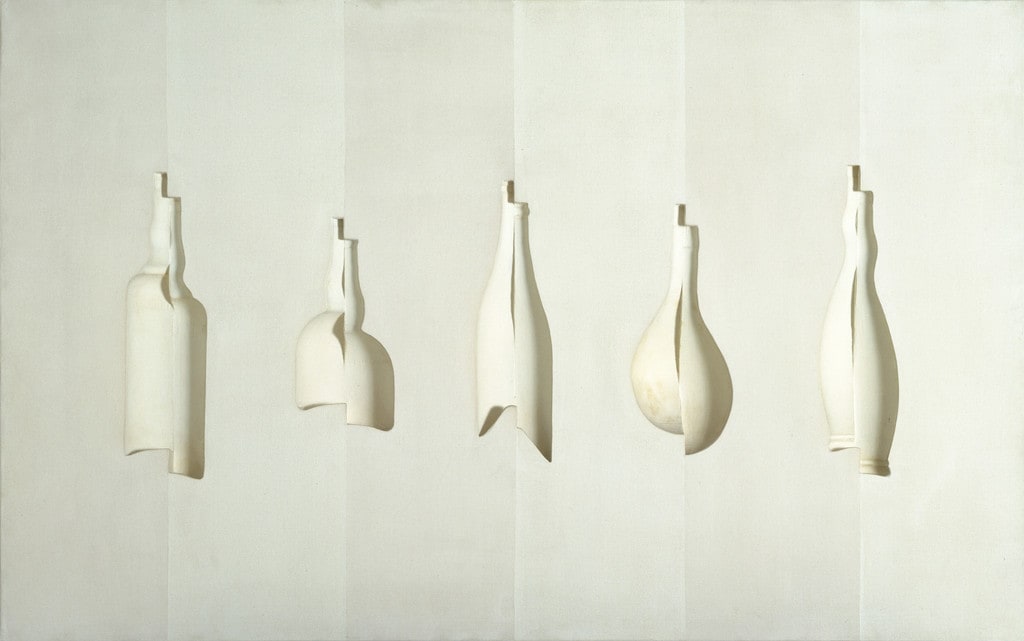 Five Split Bottles: White on White