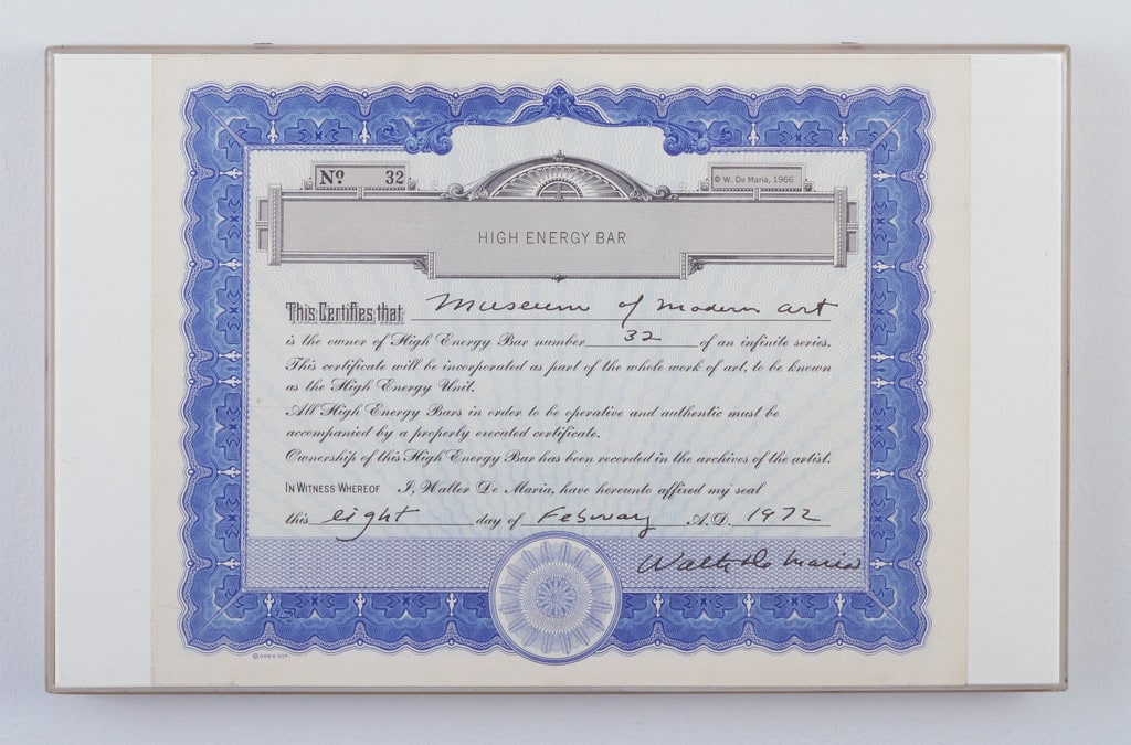 High Energy Bar and Certificate