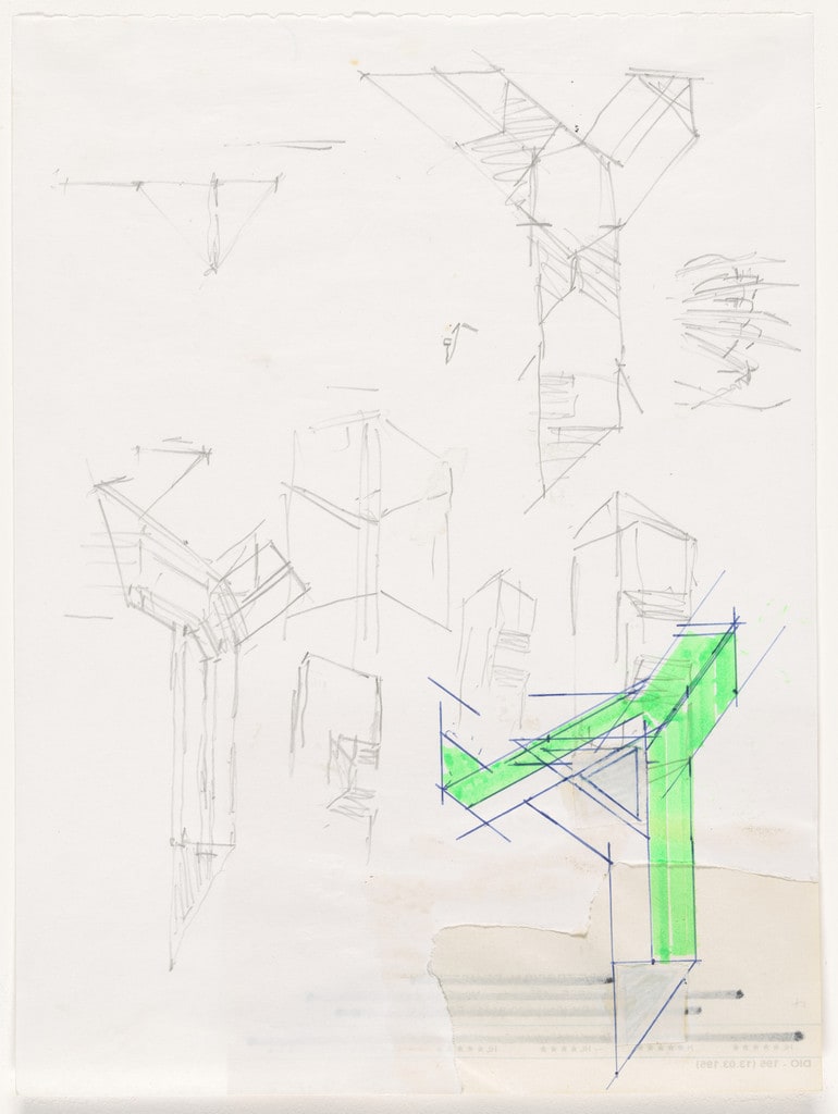 Untitled (Pencil Drawing with Green)