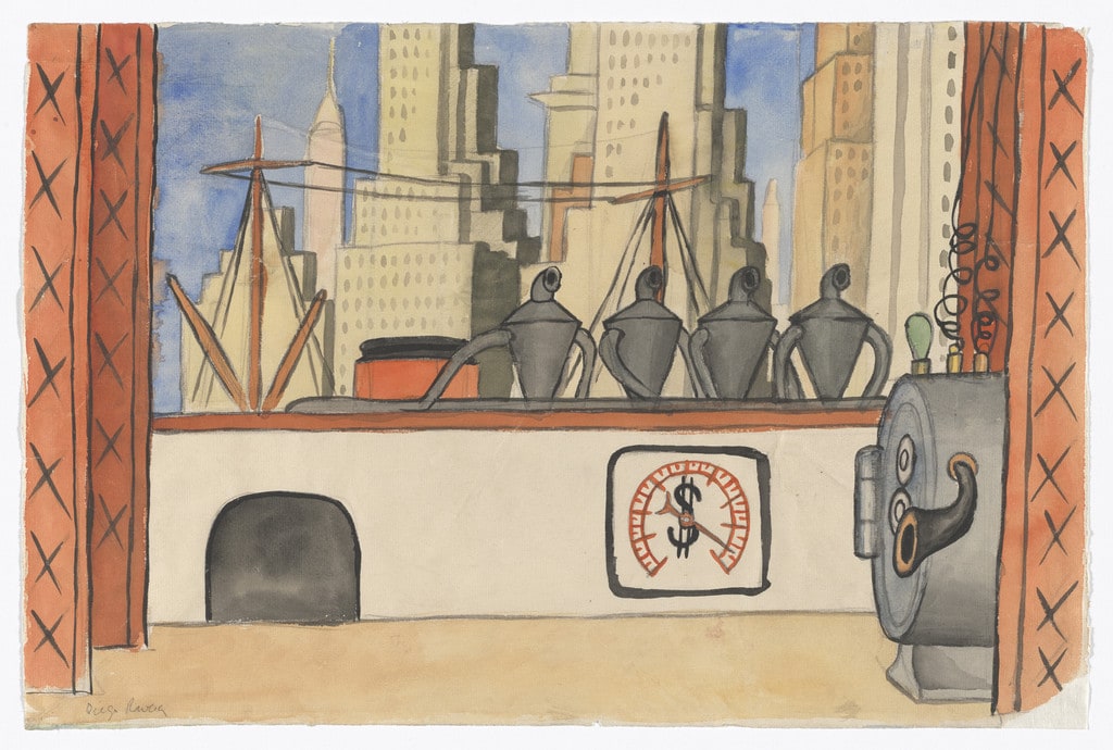 Set design for scene four of the ballet H.P. (Horsepower)