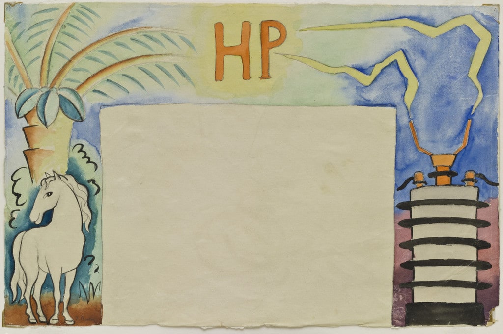 Study for backdrop for the ballet H.P. (Horsepower)
