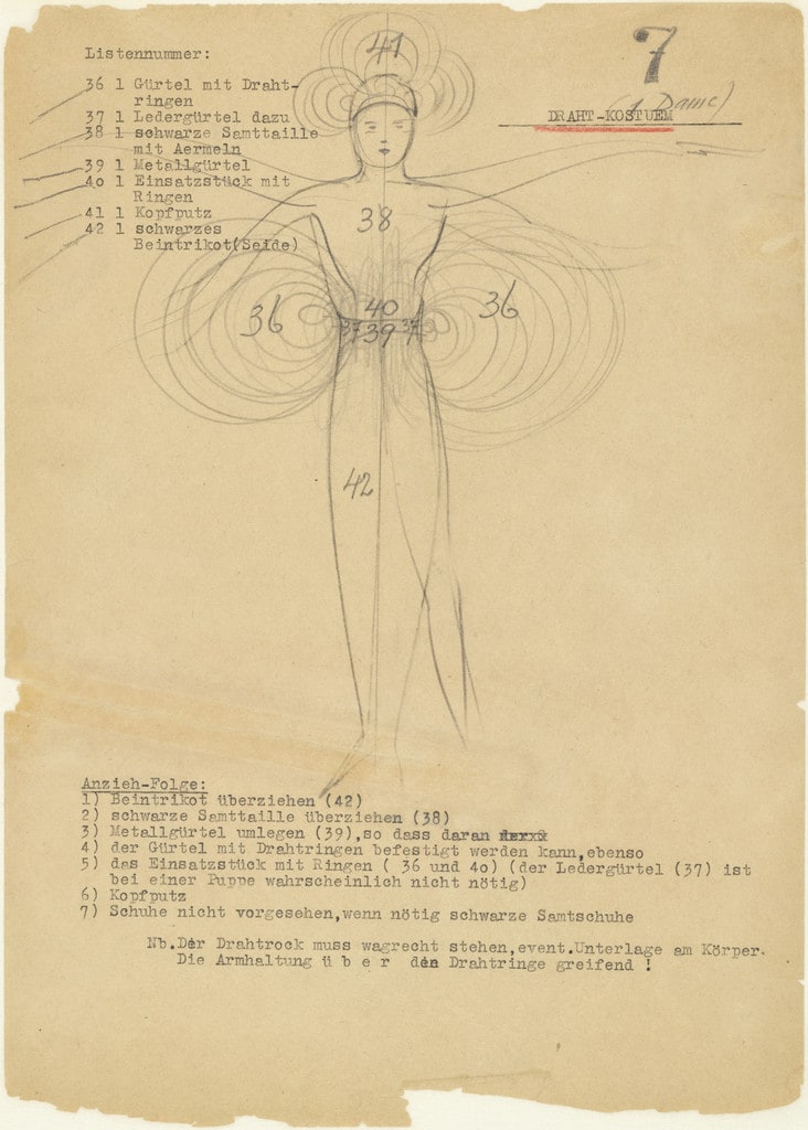 Wire Costume (Draht-Kostüm) from Notes and sketches for The Triadic Ballet (Das triadische Ballett)