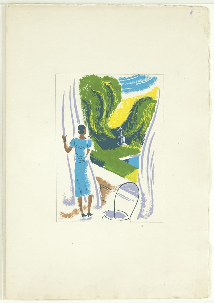 Adora's House in the Country. Mary at Window from Nigger Heaven (Illustration from Carl van Vechten's novel)