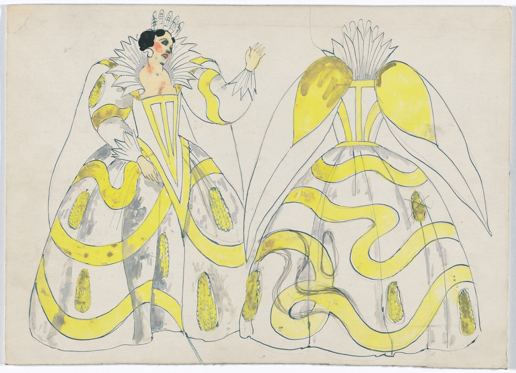Woman (front and back). Costume design for the ballet Pocahontas