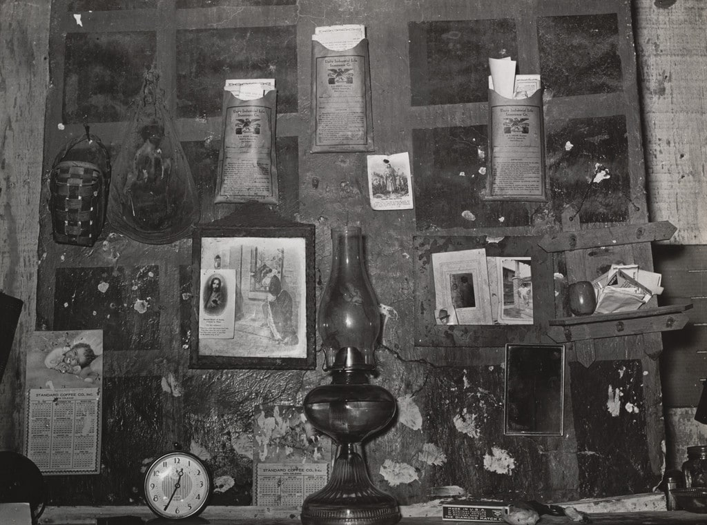 Decorations above Mantel in Negro Home along the Levee, Norco, Louisiana