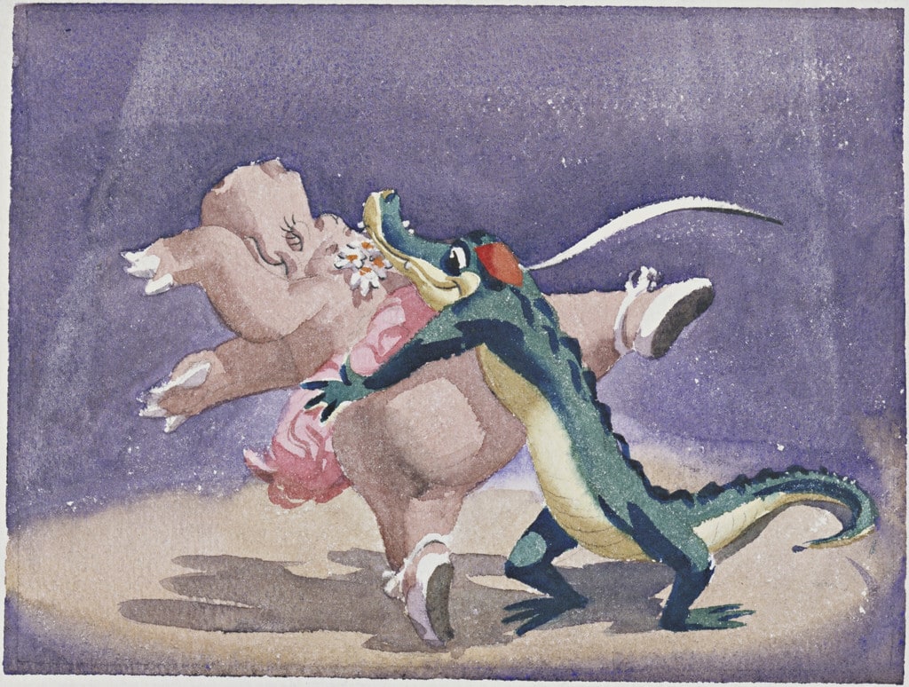 Alligator and Hippo, sketch for the ballet scenes for the film Fantasia