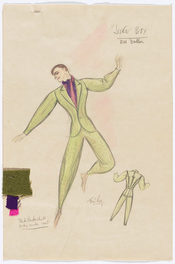 Bill Dollar. Costume design for the ballet Juke-Box