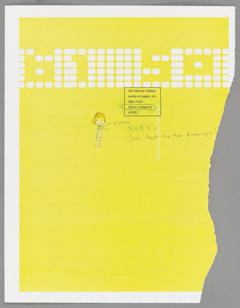 Untitled (Drawing of girl on yellow paper) from the series Time of My Life