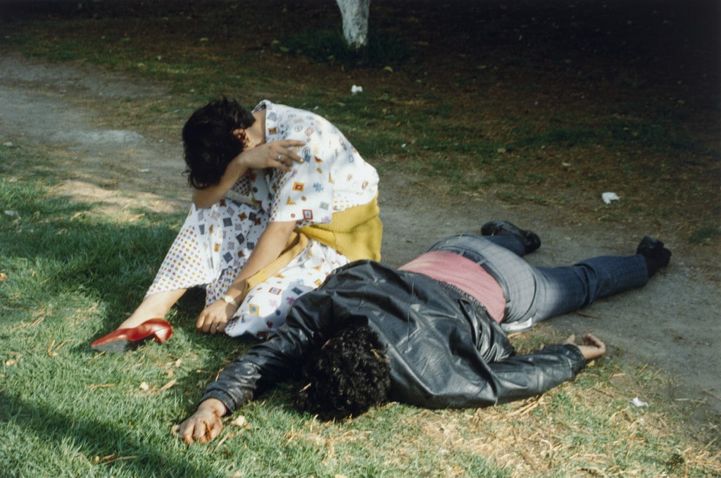 A Woman Grieves over Her Dead Boyfriend, Stabbed in Chapultepec Park While Resisting Robbers, Mexico City ,
