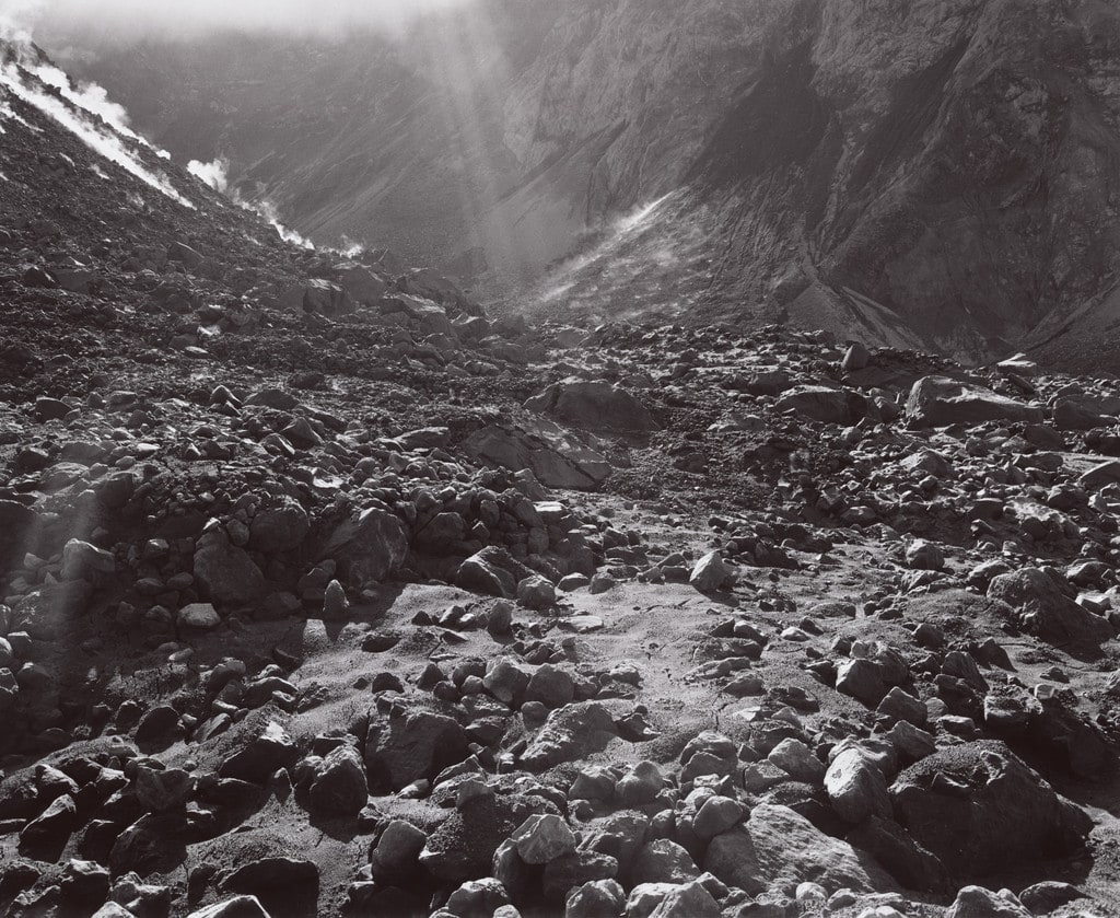 Inside Mount St. Helens Crater, base of lava dome on the left