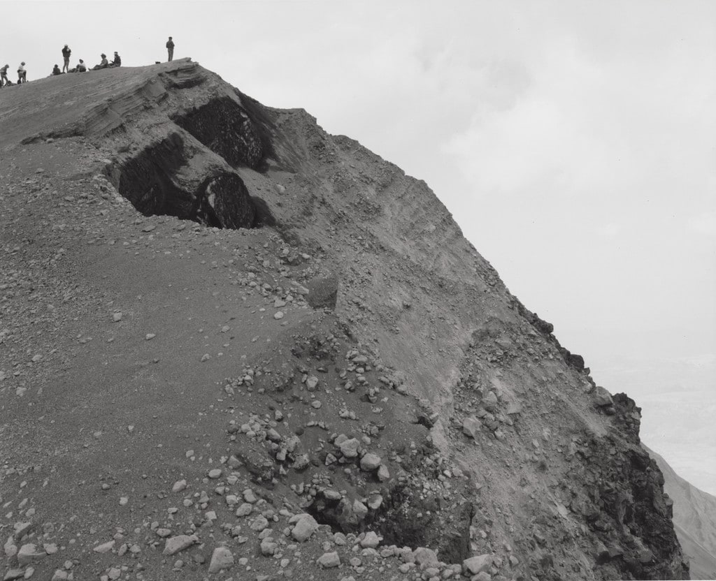 Visitors on the rim of Mount St. Helens; Ten minutes later, Ten minutes later