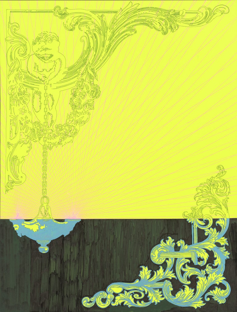 Untitled (Black Horizon, Blue Chandelier)