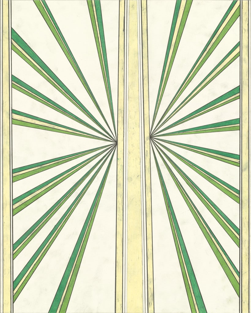 Untitled (2 Greens Cream Black Butterfly 74)