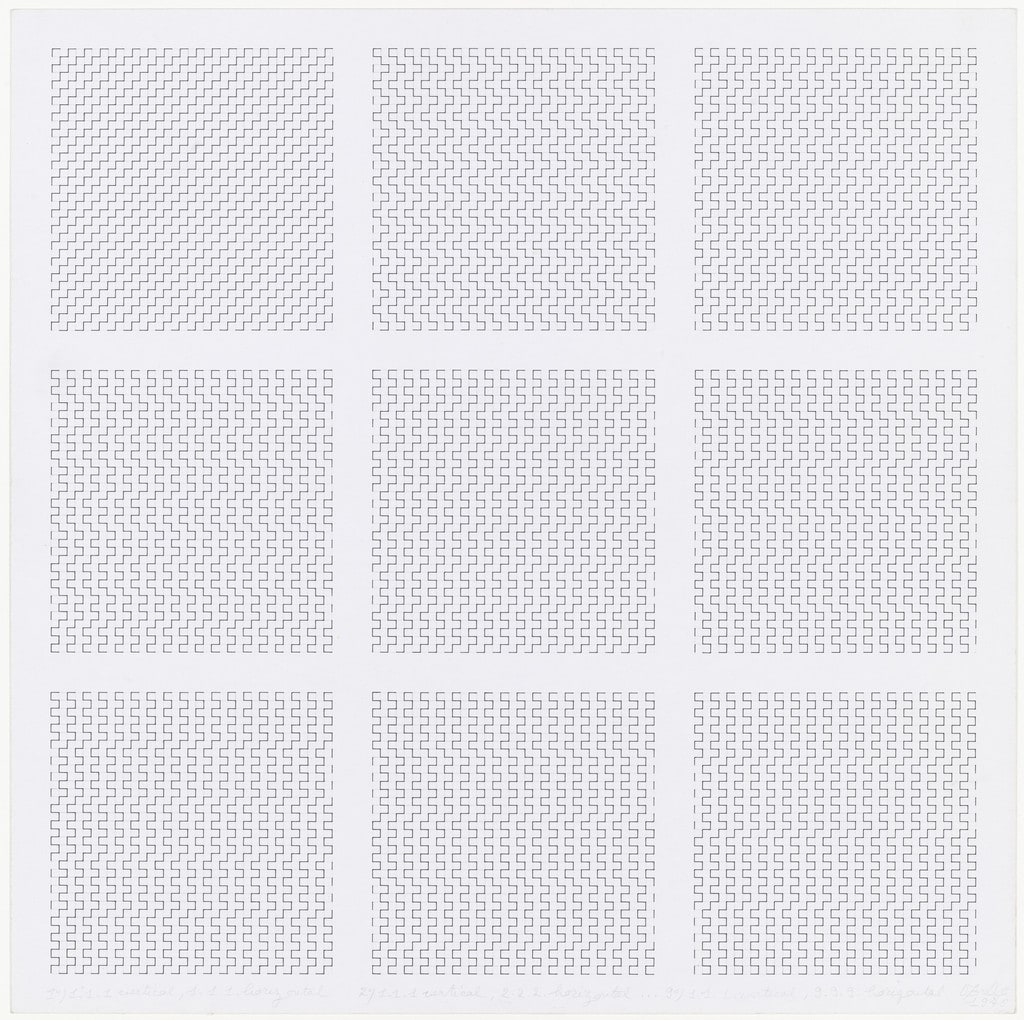 1º) 1.1.1 vertical, 1.1.1 horizontal, 2º) 1.1.1 vertical, 2.2.2 horizontal, 9º) 1.1.1 vertical, 9.9.9 horizontal