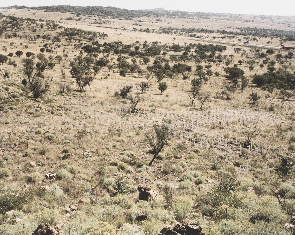 Crosses Erected on June 16, 2004 in Commemoration of and Protest against Farm Murders, Rietvlei, on the N1, near Polokwane, Limpopo
