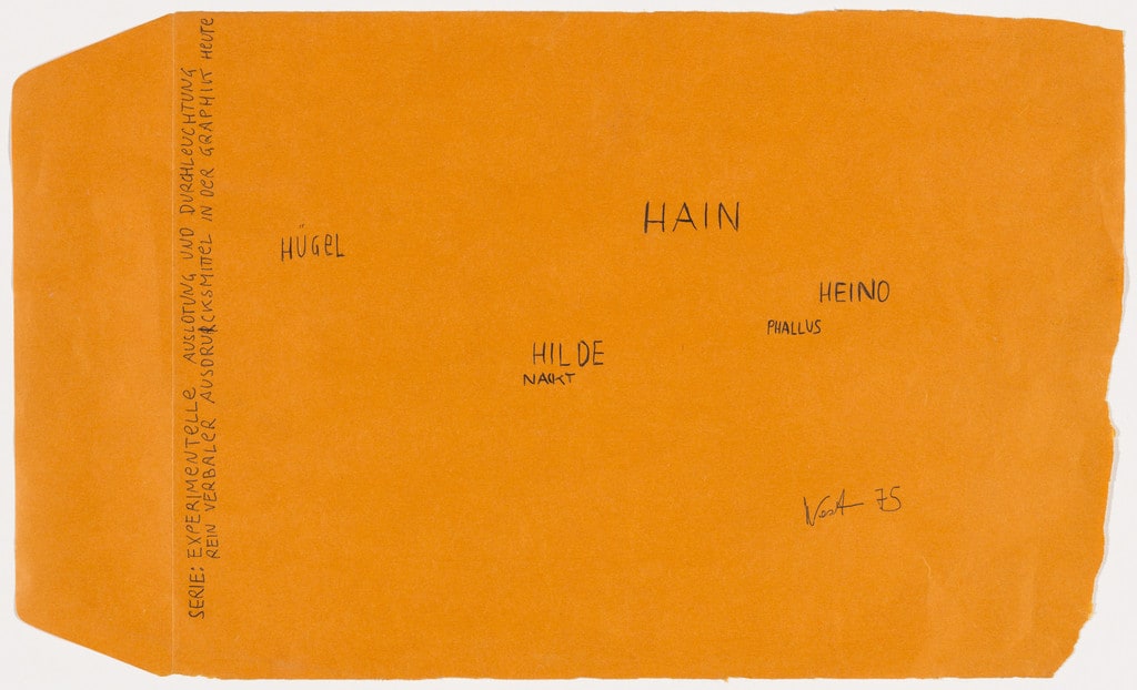 Untitled (Serie: Experimentelle Auslotung und Durchleuchtung rein verbaler Ausdrucksmittel in der Graphik heute)