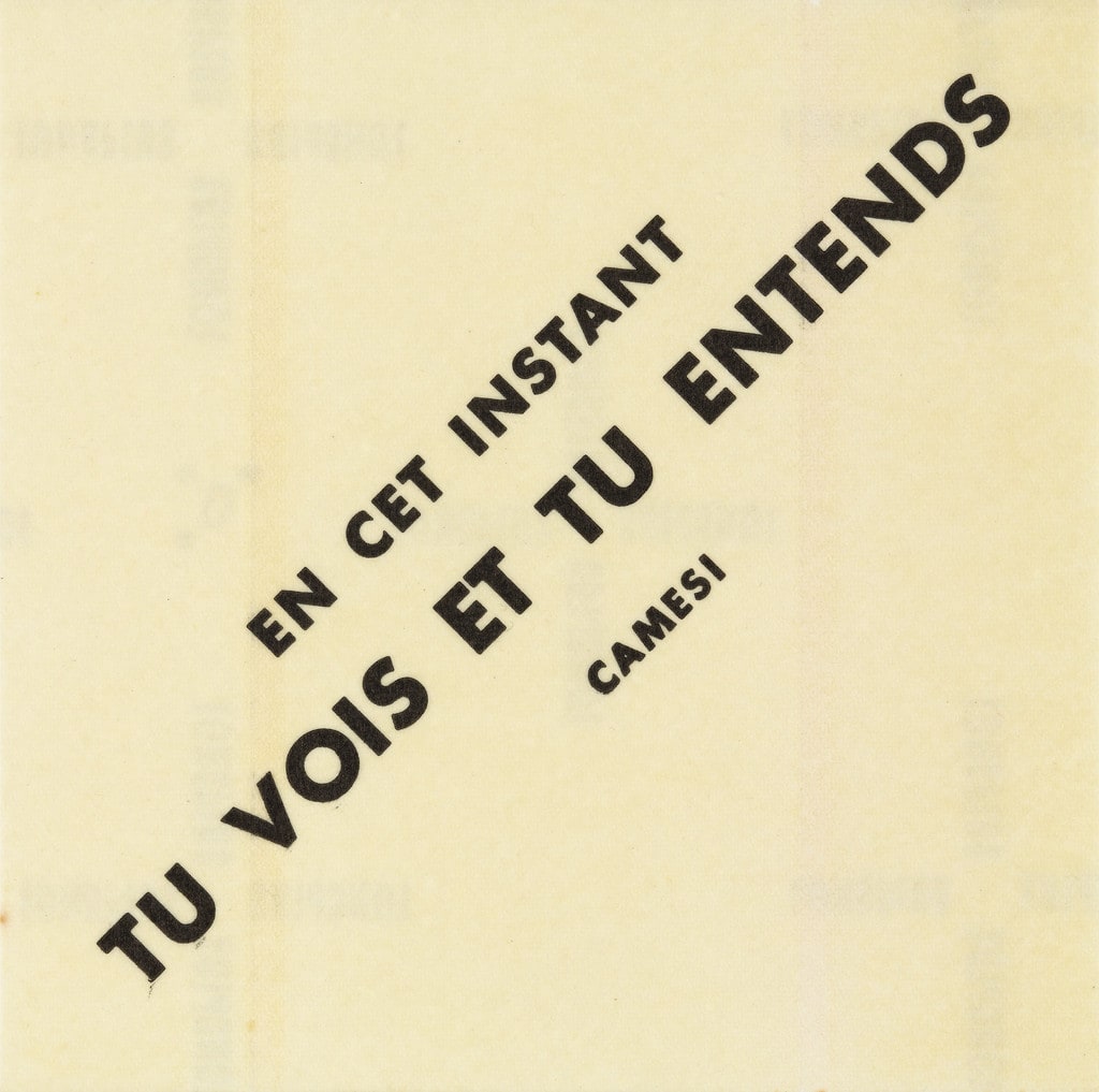 En cet instant tu vois et tu entends