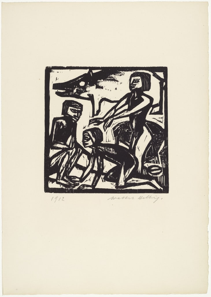 Children Playing (Spielende Kinder) from 16 Woodcuts (16 Holzschnitte)