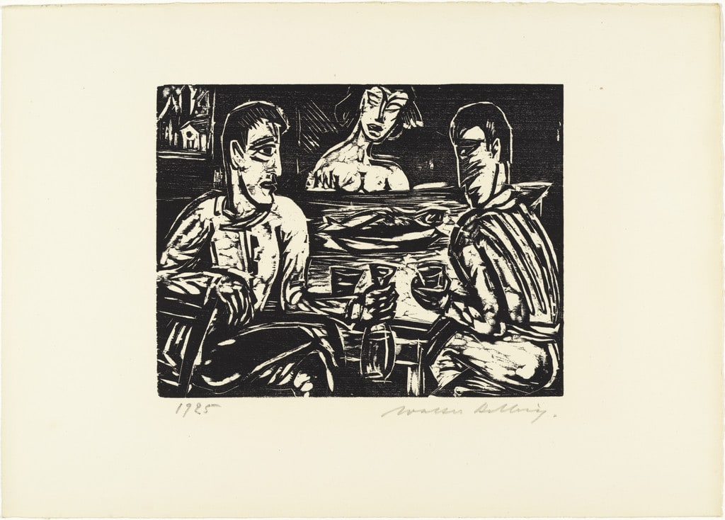 Drunkards (Die Trinker) from 16 Woodcuts (16 Holzschnitte)