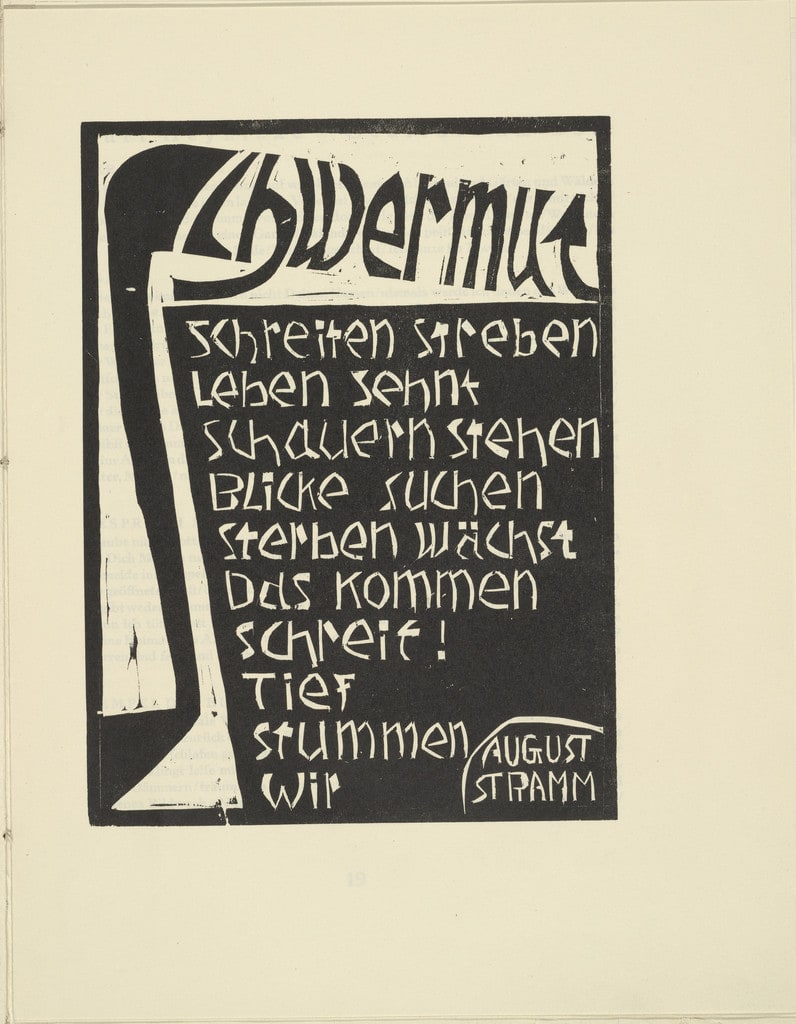 Melancholia (Schwermut) from the periodical Kündung, vol. 1, no. 2 (February 1921)