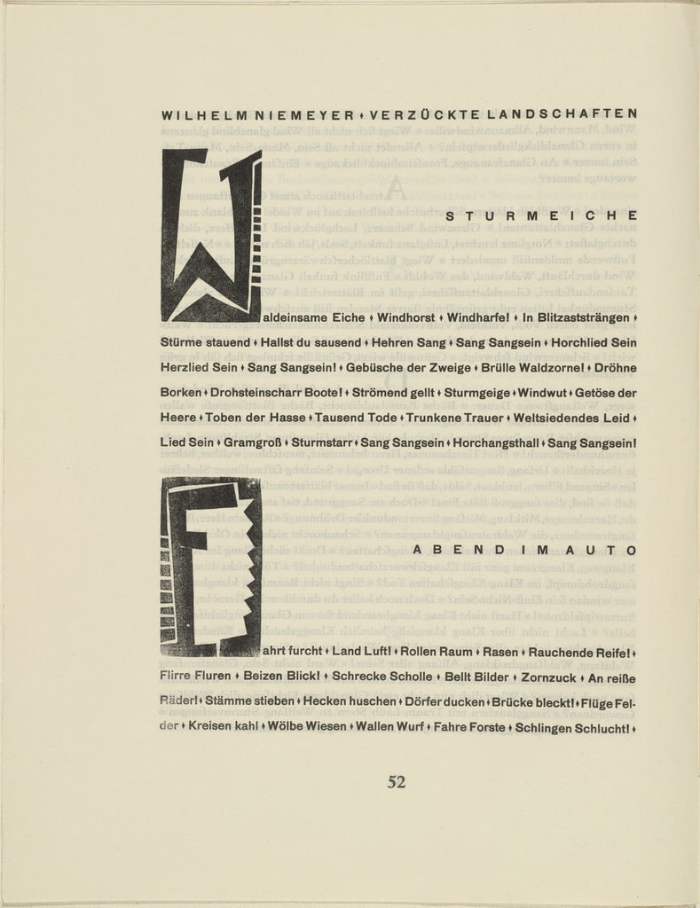 Ornamental initial 'W' (Buchstabe 'W') from the periodical Kündung, vol. 1, no. 4, 5, 6 (April, May, June 1921)