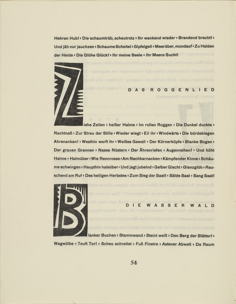 Ornamental initial 'B' from the periodical Kündung, vol. 1, no. 4, 5, 6 (April, May, June 1921)