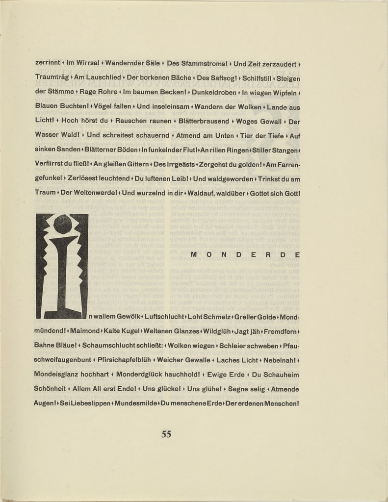 Ornamental initial 'I' from the periodical Kündung, vol. 1, no. 4, 5, 6 (April, May, June 1921)