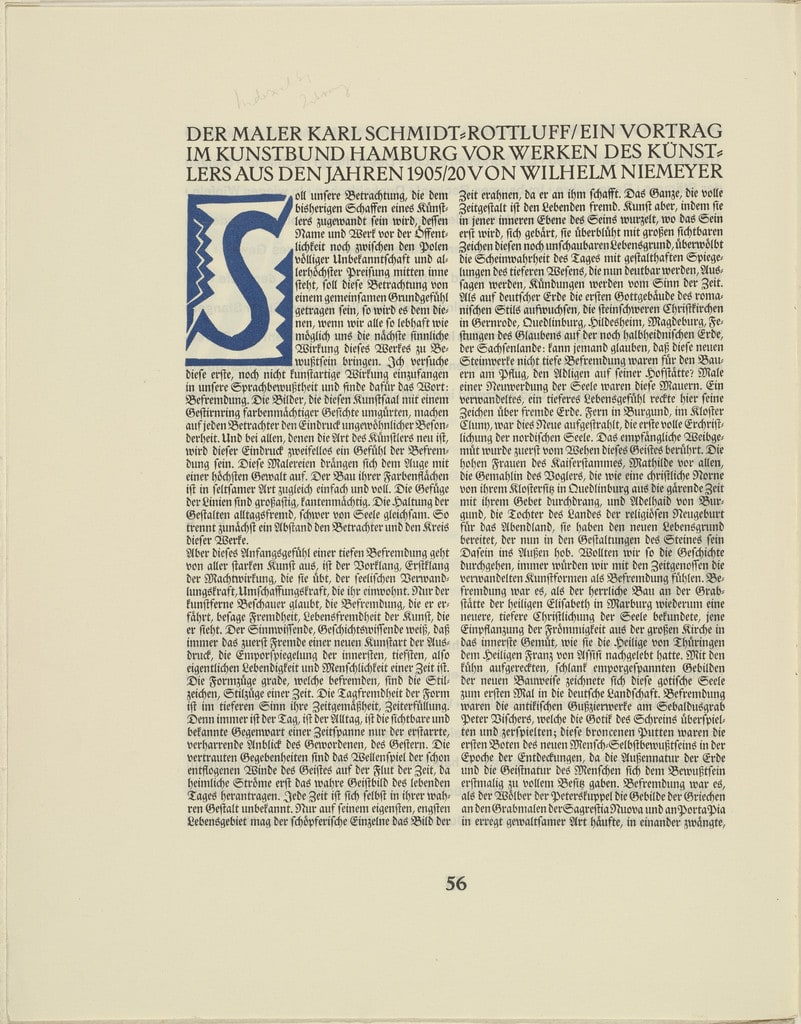 Ornamental initial 'S' from the periodical Kündung, vol. 1, no. 4, 5, 6 (April, May, June 1921)