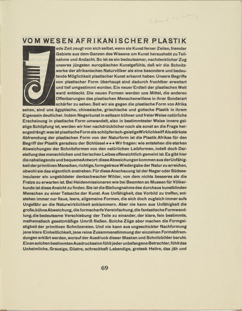 Ornamental initial 'J' from the periodical Kündung, vol. 1, no. 4, 5, 6 (April, May, June 1921)