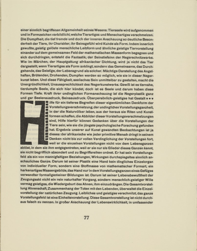 Ornamental initial 'H' from the periodical Kündung, vol. 1, no. 4, 5, 6 (April, May, June 1921)