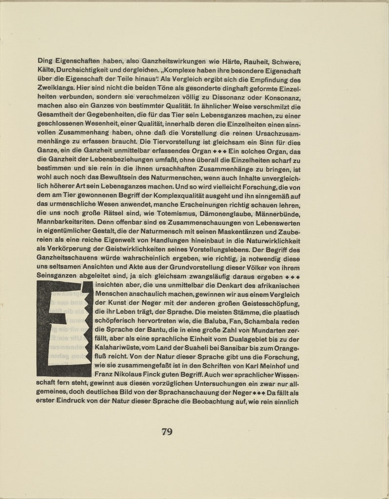 Ornamental initial 'E' from the periodical Kündung, vol. 1, no. 4, 5, 6 (April, May, June 1921)