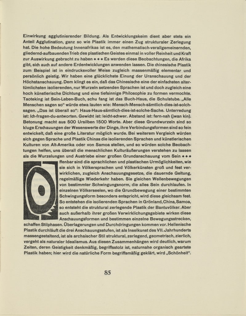 Ornamental initial 'O' from the periodical Kündung, vol. 1, no. 4, 5, 6 (April, May, June 1921)