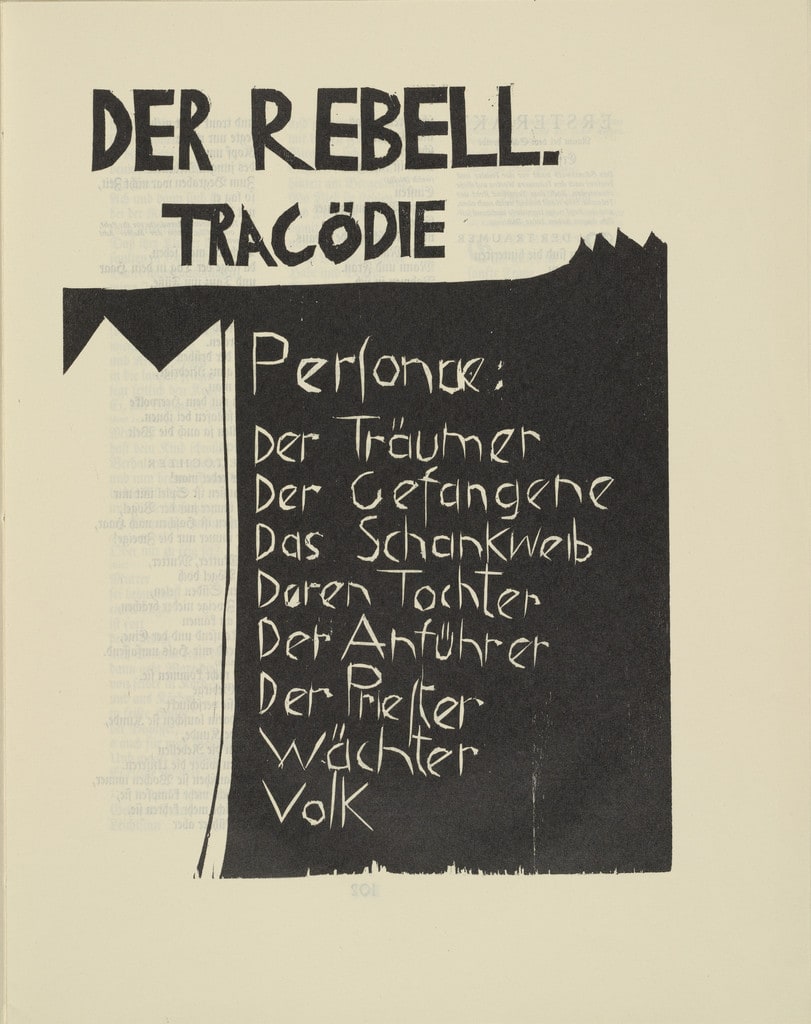 The Rebel (Der Rebell) from the periodical Kündung, vol. 1, no. 7, 8 (July, August 1921)