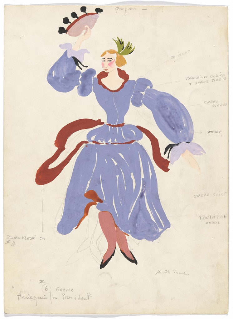 Costume design for the ballet Harlequin for President
