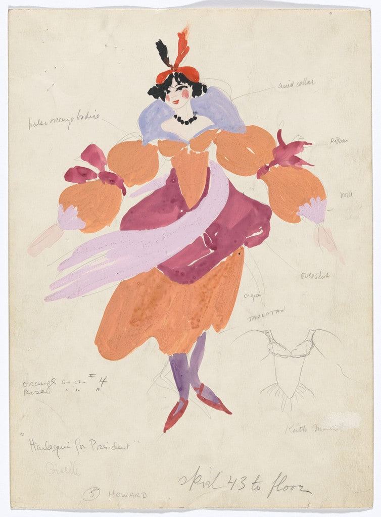 Costume design for the ballet Harlequin for President
