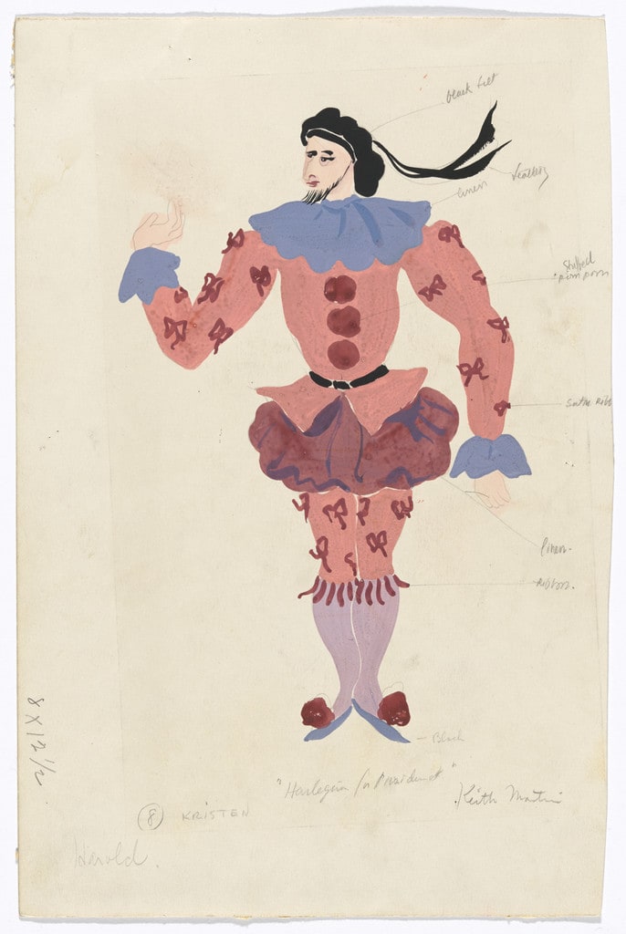 Costume design for the ballet Harlequin for President