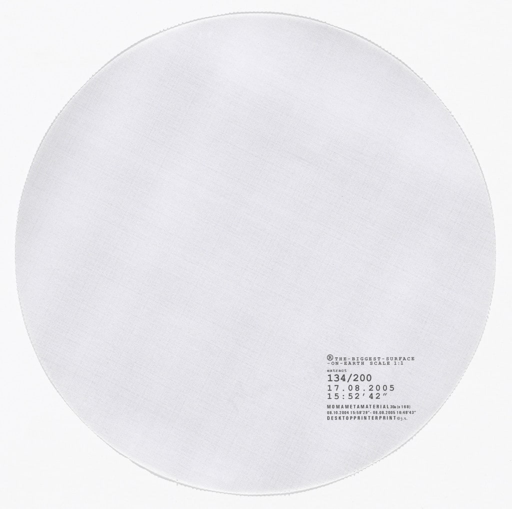 'the biggest-surface-on-earth scale 1:1' ('la-plus-grande-surface-au-monde scale 1:1') (for One Printed Page 2)