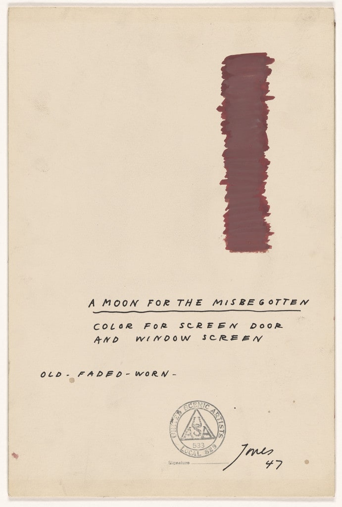 Color for Screen Door and Window Screen. Set design for the play A Moon for the Misbegotten