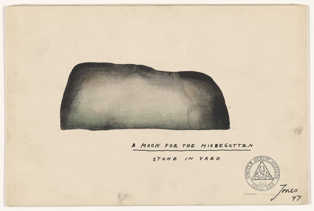 Stone in Yard. Set design for the play A Moon for the Misbegotten