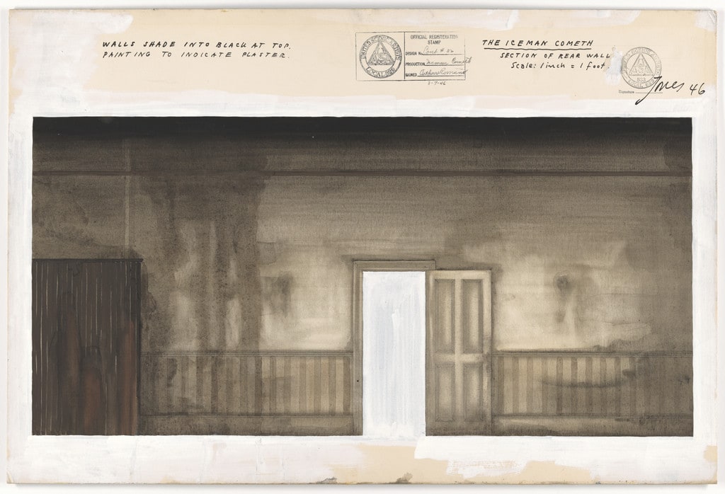 Section of Rear Wall. Set design for the play The Iceman Cometh