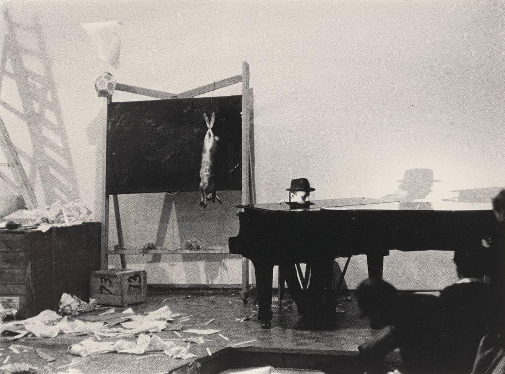 Joseph Beuy's Siberian Symphony, performed during Festum Fluxorum/Fluxus/Musik und Antimusik/Das Instrumentale Theater, Staatliche Kunstakademie, Düsseldorf, February 2, 1963