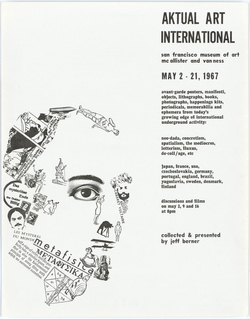 Poster for Aktual Art International, San Francisco Museum of Art, May 2–21, 1967