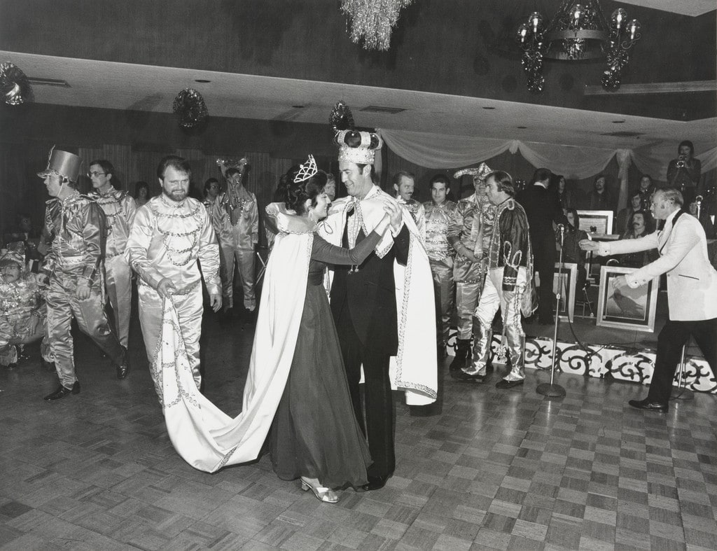 Mardi Gras is an annual fund-raising event staged by the Pleasanton Juniors. King and Queen Candidates hold moneymaking events and the candidate who raises the most money wins., Last year we raised $12,800 for the senior citizens' transportation system and $1,000 for youth counseling programs. The climax is the Mardi Gras Ball. Over 500 people come to drink, eat, dance and celebrate the coronation.